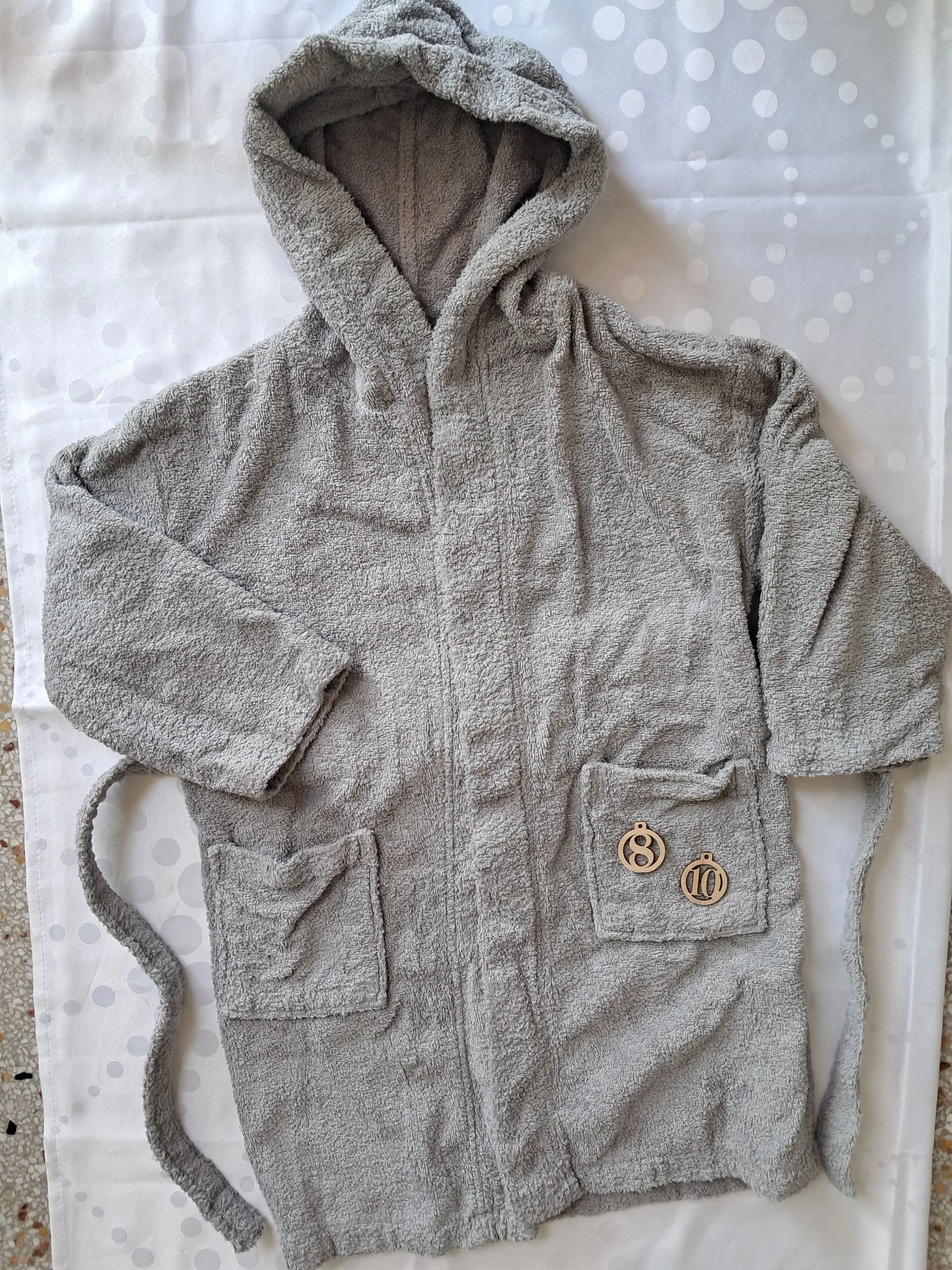 Grey bathrobe size 8/10 years – photo 2